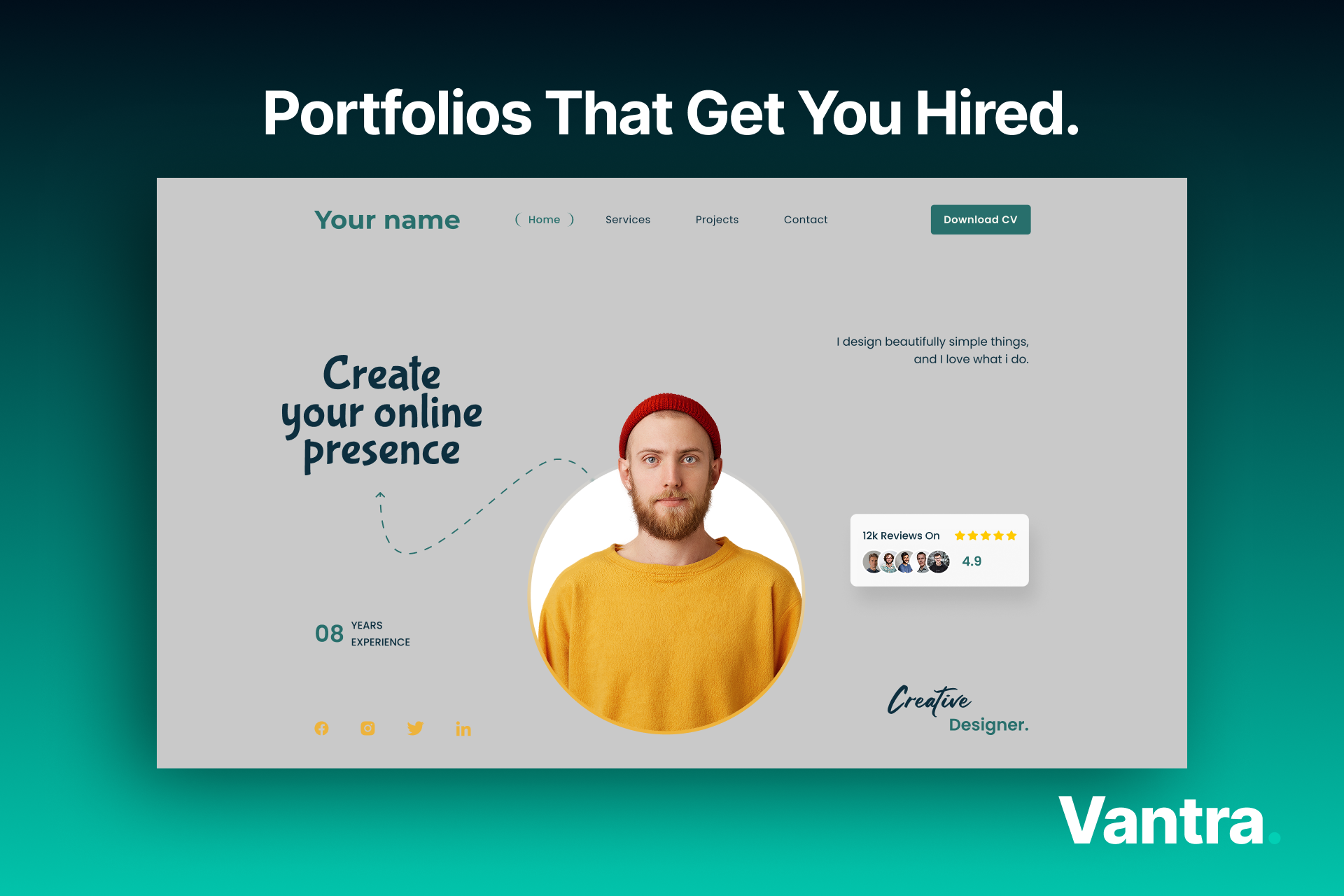 Designer reviewing portfolio